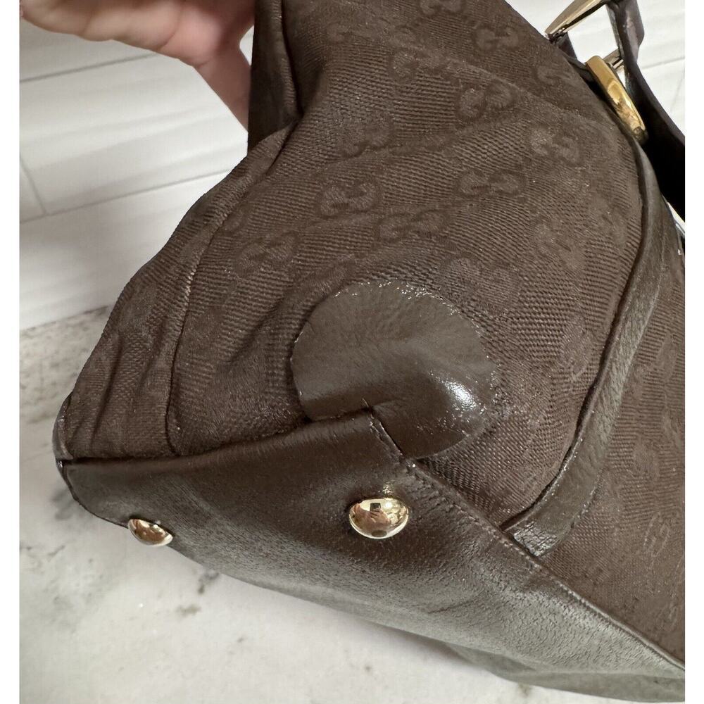 Auth Gucci GG Canvas Brown Abbey Tote Handbag - Picture 9 of 16